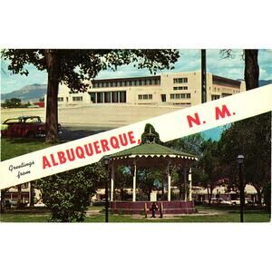 University of New Mexico Albuquerque Postcard Old Town Plaza Bandstand‎ Unposted